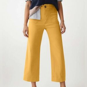 NWOT Wide Leg Mustard Ankle Cropped Pants